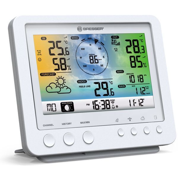 Метеостанція Bresser Weather Center 5-in-1 Wi-Fi Profi Sensor Color White 7002581 фото