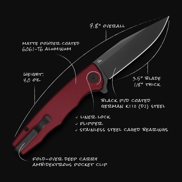 Ніж Ocaso Strategy Red Aluminum Black 29RDB 4009345 фото