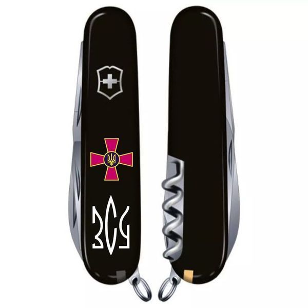 Швейцарский нож Victorinox Spartan Army 91 мм 12 функций Эмблема ВСУ и Трезубец ЗСУ (1.3603.3_W1010u) V77553001 фото