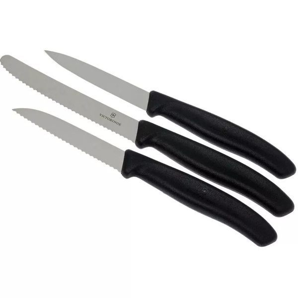 Набір кухонних овочевих ножів Victorinox Swiss Classic Paring Set 3 шт Чорний (6.7113.3G) V77551918 фото