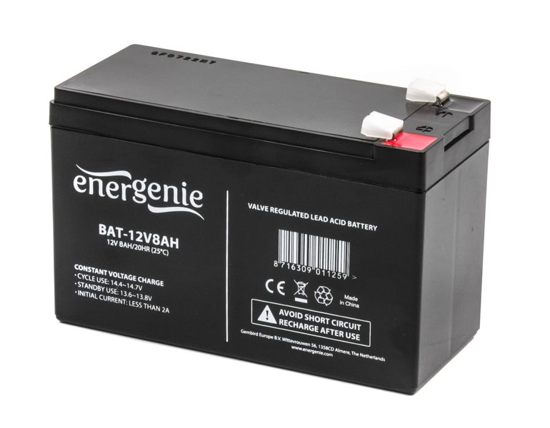 Аккумуляторная батарея EnerGenie BAT-12V8AH, 12В 8Aч BAT-12V8AH 1000044 фото