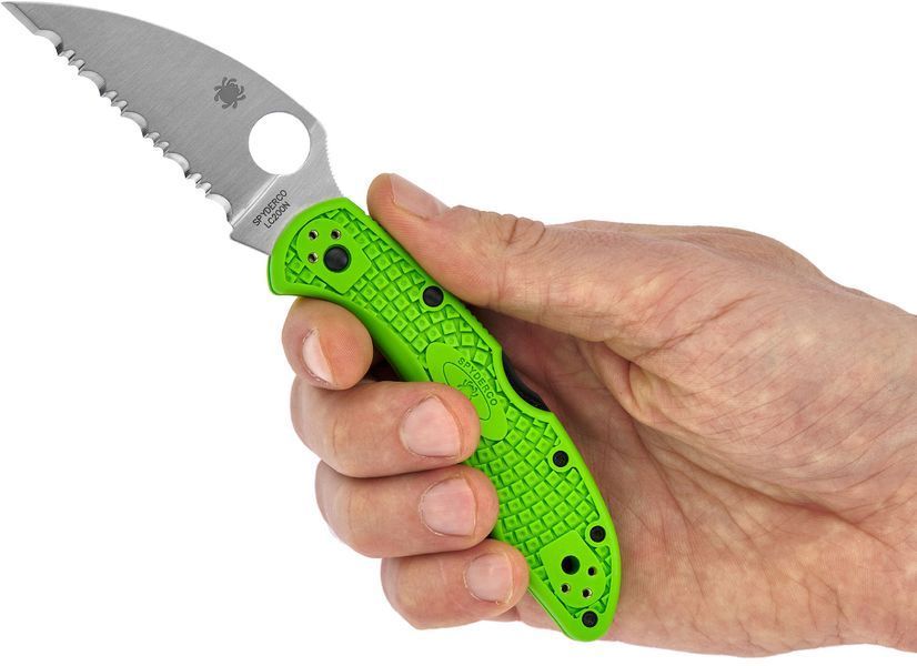 Нож Spyderco Salt 2 Wharncliffe LC200N green Cеррейтор C88FSWCGR2 871468 фото