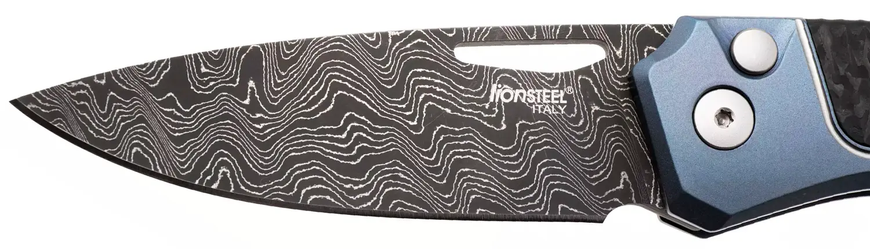 Ніж Lionsteel Twain Damascus Titanium Carbon Fiber BlueTW D BL 392198 фото