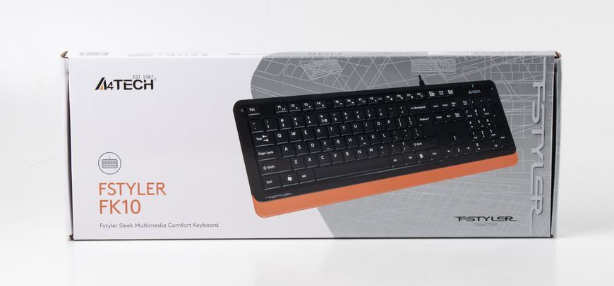 Клавіатура A4Tech Fstyler FK10 (Orange) , USB, чорний+ помаранчевий FK10 (Orange) 1604050 фото