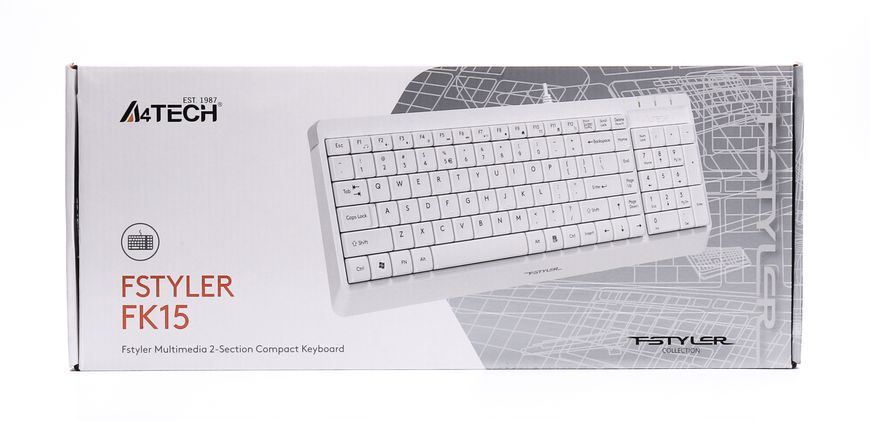 Клавиатура A4Tech Fstyler FK15 (White), USB, цвет белый FK15 (White) 1604875 фото