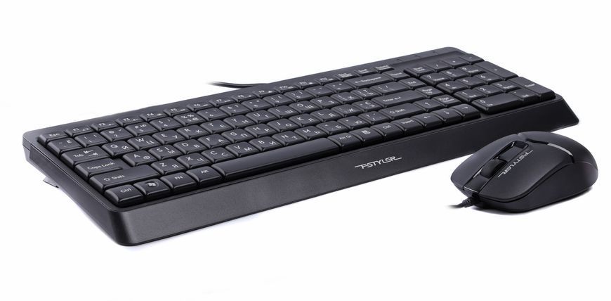 A4Tech Fstyler F1512 , комплект дротовий клавіатура з мишою, USB, чорний колір F1512 (Black) 1604986 фото