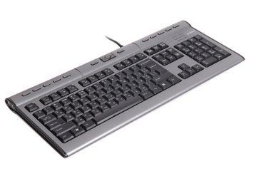 Клавиатура A4-Tech KL-7MUU-RUSB, серебристо-черная, + доп. USB 2.0, 17 горячих кН, f. Notebook slim 32см X-slim KL-7MUU USB (Silver Grey) 0200059 фото