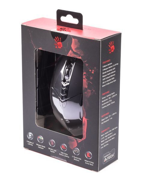 Мышь игровая A4-Tech Bloody V7MA, черная, с подсветкой, USB V7MA Bloody (Black) 1605779 фото