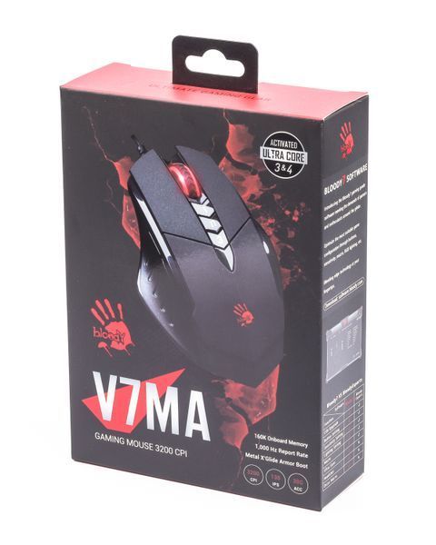 Мышь игровая A4-Tech Bloody V7MA, черная, с подсветкой, USB V7MA Bloody (Black) 1605779 фото