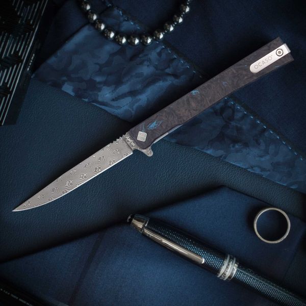 Нож Ocaso Solstice Fat Carbon Blue Damascus 10IFB 4008989 фото