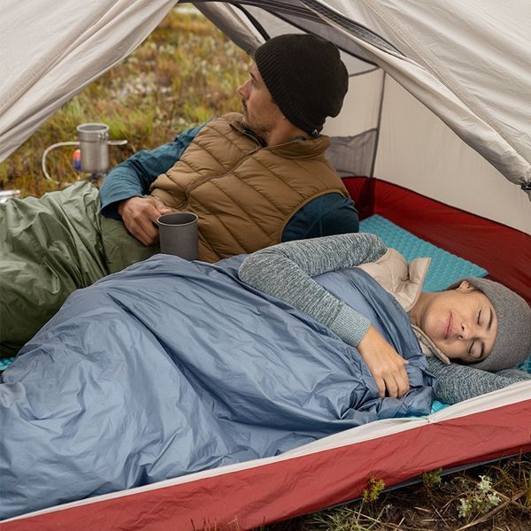 Спальник надлегкий Naturehike Ultralight LW180 NH21MSD09 лівий, (15&deg;C), p-p M, сіро-Синій 98783 фото