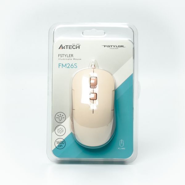 Мышь A4Tech Fstyler FM26S (Cafe Latte), USB, цвет бежевый FM26S (Cafe Latte) 1606353 фото