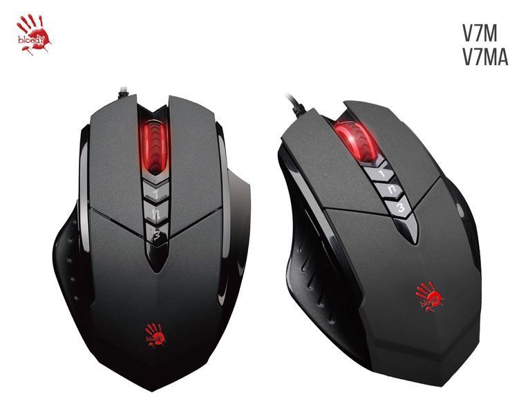 Мышь игровая A4-Tech Bloody V7MA, черная, с подсветкой, USB V7MA Bloody (Black) 1605779 фото