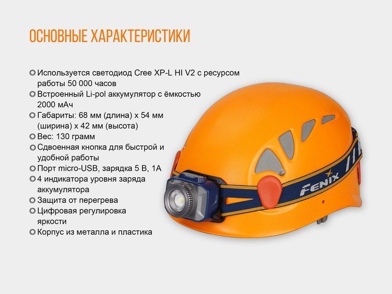 Ліхтар налобний Fenix HL40R Cree XP-LHIV2 LED Синій 43017 фото