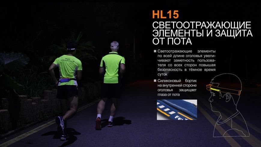 Ліхтар налобний Fenix HL15 Чорний 40687 фото
