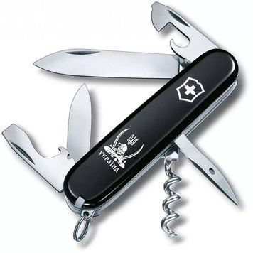 Швейцарський ніж Victorinox Spartan Ukraine 91 мм Козак із шаблями Чорний (1.3603.3_T1110u) V77553031 фото