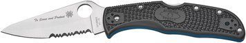 Ніж Spyderco Endela Thin Blue Line Напівсеррейтор C243FPSBKBL 871489 фото