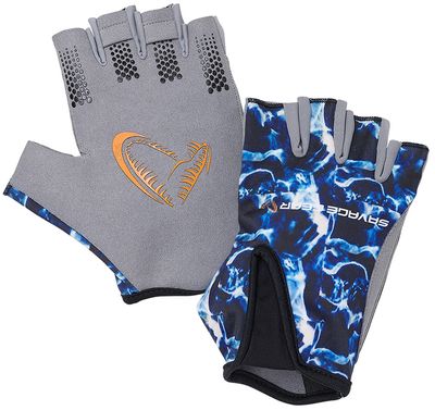 Перчатки Savage Gear Marine Half Glove XL Sea Blue 18542356 фото