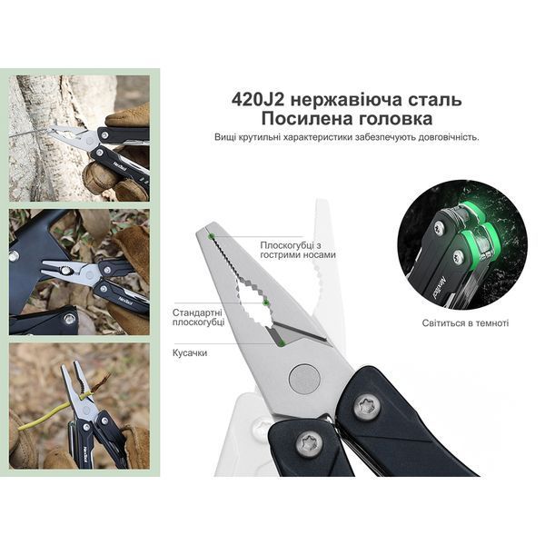 Мультитул NexTool Mini Sailor Pliers S11 Блакитний NE20156B 100004039 фото