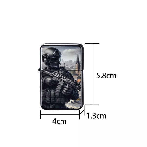 Зажигалка бензиновая кремниевая CHAMP WORLD TROOPS металл, город, коричневая 40400397T V77554255 фото