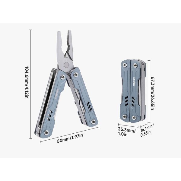 Мультитул NexTool Mini Sailor Pliers S11 Блакитний NE20156B 100004039 фото