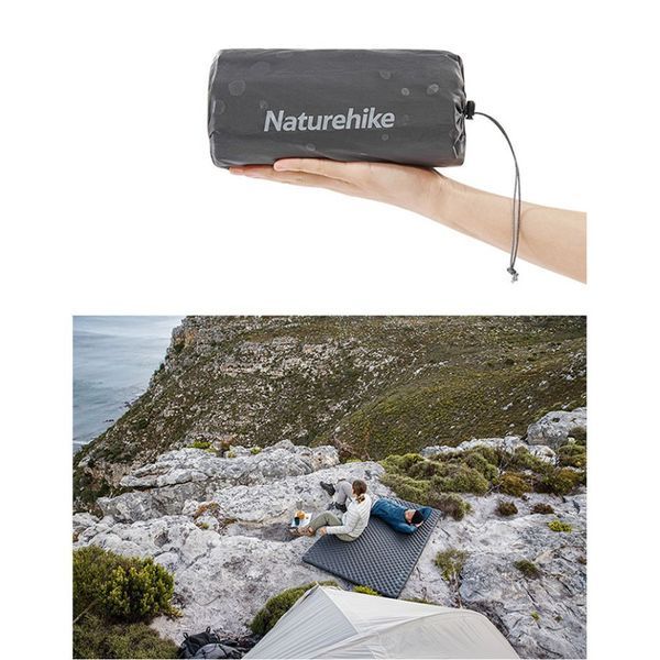 Матрац надувний надлегкий подвійний Naturehike CNH22DZ018, із мішком для надування, прямокутний Чорний 196 см 92060 фото