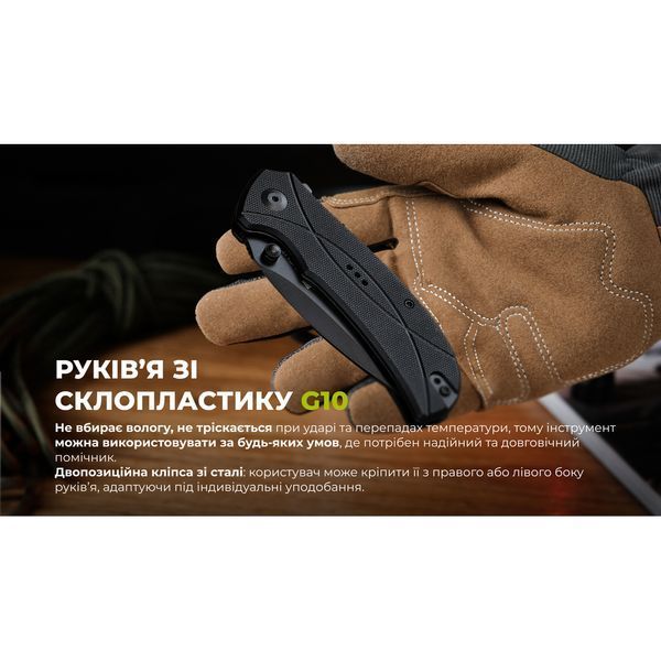 Ніж Sencut Hyrax, (8,4 см) 9Cr18MoV / G-10 Чорний S23097-1 999992492 фото