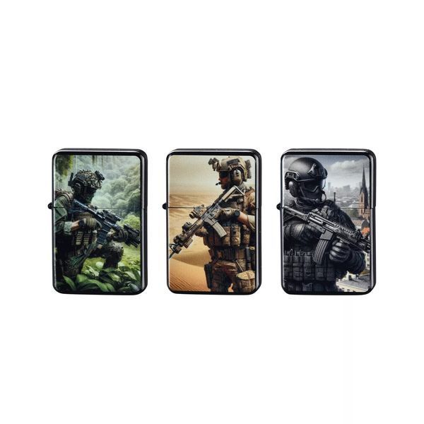 Зажигалка бензиновая кремниевая CHAMP WORLD TROOPS металл, город, коричневая 40400397T V77554255 фото