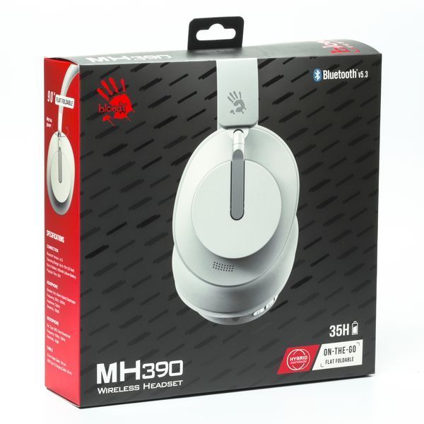 Гарнітура ігрова Bloody MH390 (White), білий колір, Bluetooth v5.3 + 3.5 Jack MH390 (White) 1606313 фото