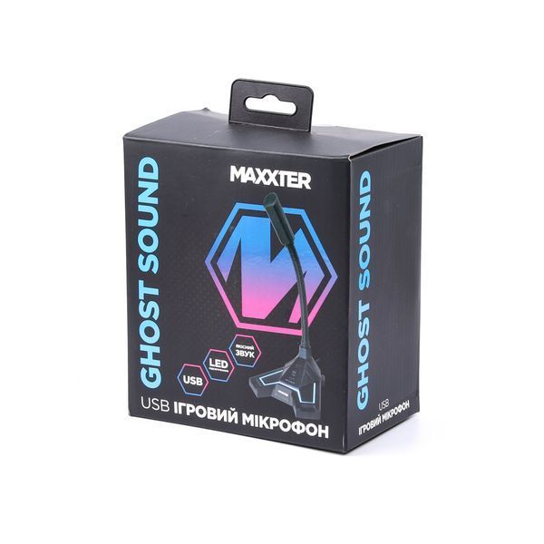 Микрофон настольный Ghost Sound, USB, игровой, синяя подсветка, черный цвет Ghost Sound 1604904 фото