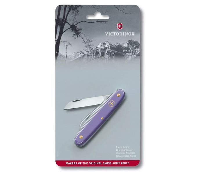Швейцарський ніж Victorinox Floral садовий 100 мм 1 функція фіолетовий в блістрі (3.9050.22B1) V77553647 фото
