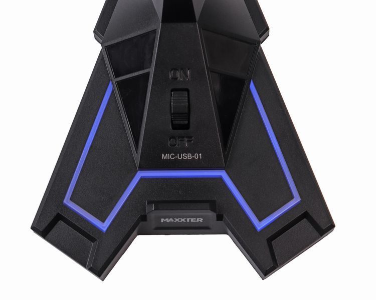 Микрофон настольный Ghost Sound, USB, игровой, синяя подсветка, черный цвет Ghost Sound 1604904 фото