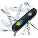 Швейцарський ніж Victorinox Huntsman UKRAINE Тризуб фігурний на тлі прапора (1.3713.3_T1026u) Чорний 612939 фото 1