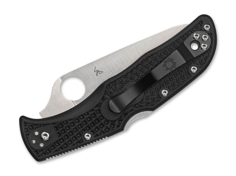 Ніж Spyderco Endela Thin Blue Line Напівсеррейтор C243FPSBKBL 871489 фото