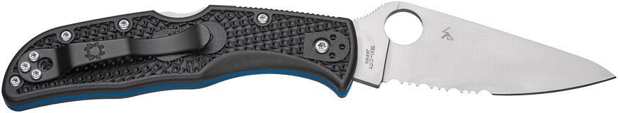 Ніж Spyderco Endela Thin Blue Line Напівсеррейтор C243FPSBKBL 871489 фото