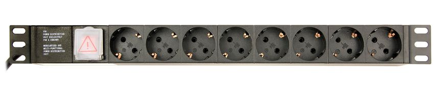 Модуль розподілу живлення EG-PDU-014, 1U, 16A, 8шт євророзеток, 3м кабель EG-PDU-014 1605027 фото