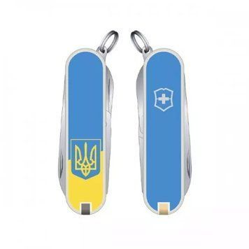 Швейцарський ніж Victorinox Classic Sd Ukraine 58 мм 7 предметів Жовто-блакитний (0.6223.7R3) V77552156 фото