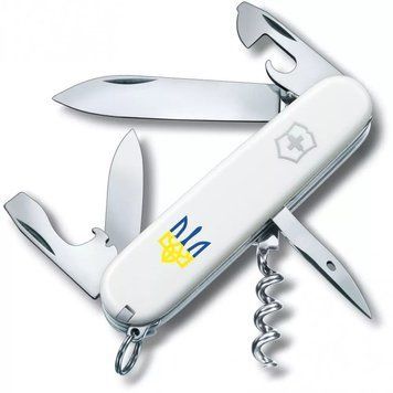 Швейцарський ніж Victorinox Spartan Ukraine 91мм 12 функцій Білий Тризуб синьо-жовтий (1.3603.7_T0017u) V77553040 фото