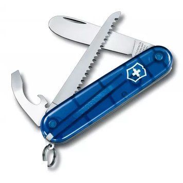 Складаний дитячий Швейцарський ніж Victorinox My First 84 мм напівпрозорий Синій (0.2373.Т2) V77552704 фото