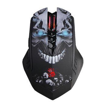 Миша ігрова бездротова A4-Tech Bloody R80 Plus, чорна з малюнком R80 Plus Bloody (Skull) 1605780 фото