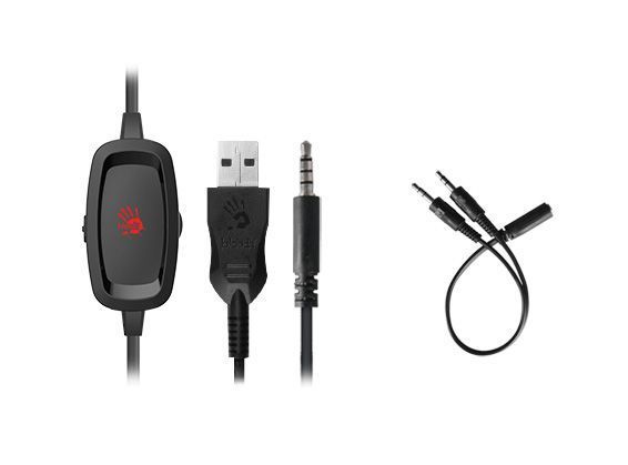 Гарнітура ігрова Bloody G573P з підсвічуванням, USB+3,5 jack G573P Bloody (Black) 1605395 фото