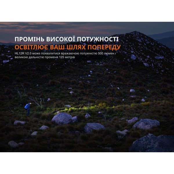 Фонарь налобный Fenix ​​HL12R V2.0 Серый HL12RV20Gr 100000227 фото