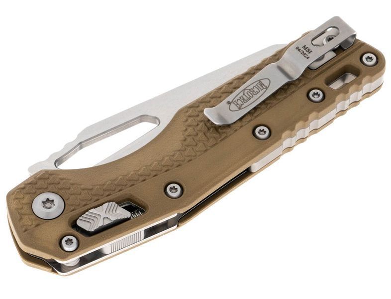 Ніж Microtech MSI Single Edge Tri-Grip Stonewash Dark Earth 210T-10PMDE 14090649 фото