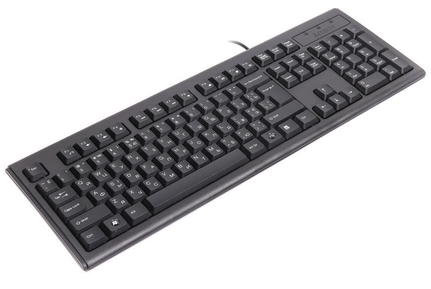 Клавіатура A4-KM-720-USB, чорна, Rus + Ukr, ergonomic KM-720 USB (Black) 0200081 фото