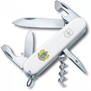 Швейцарський ніж Victorinox Spartan Ukraine 91мм 12функцій Білий Великий Герб України (1.3603.7_T0400u) V77553045 фото