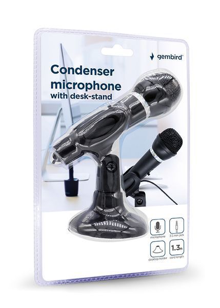 Мікрофон настільний MIC-D-04, з підставкою, 3.5 Jack, чорний колір MIC-D-04 1604993 фото