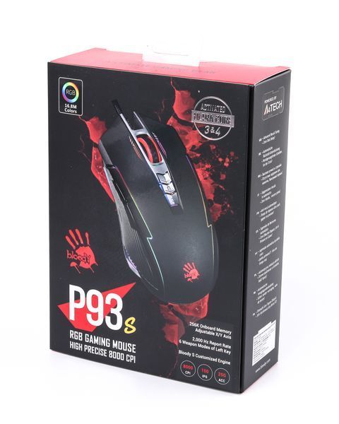 Миша ігрова A4Tech P93s Bloody,чорна, активоване ПЗ Bloody P93s Bloody (Stone black) 1604616 фото