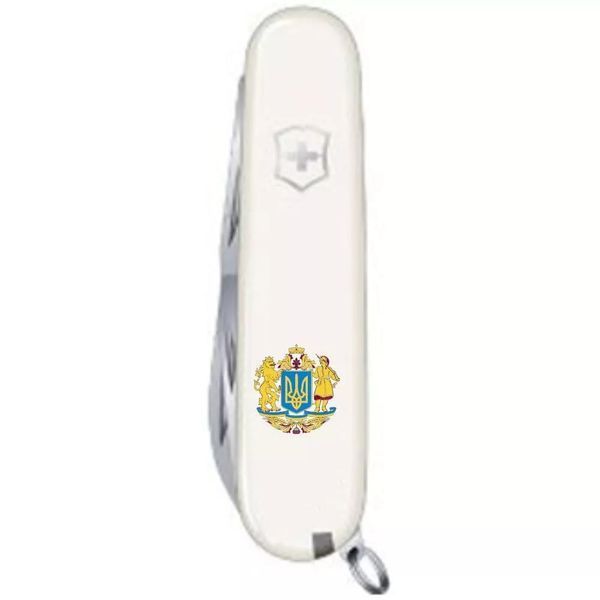 Швейцарский нож Victorinox Spartan Ukraine 91мм 12функций Белый Большой Герб Украины (1.3603.7_T0400u) V77553045 фото