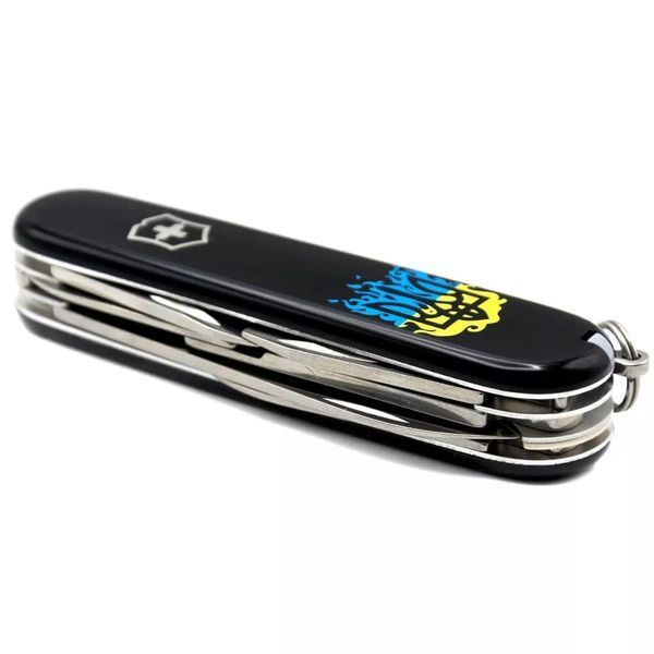 Швейцарський ніж Victorinox Climber Ukraine 91 мм 14 функцій вогняний Тризуб (1.3703.3_T0316u) V77552905 фото