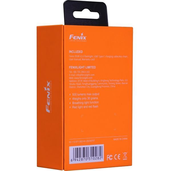 Ліхтар наключний Fenix E03R V2.0, Червоний 97535 фото